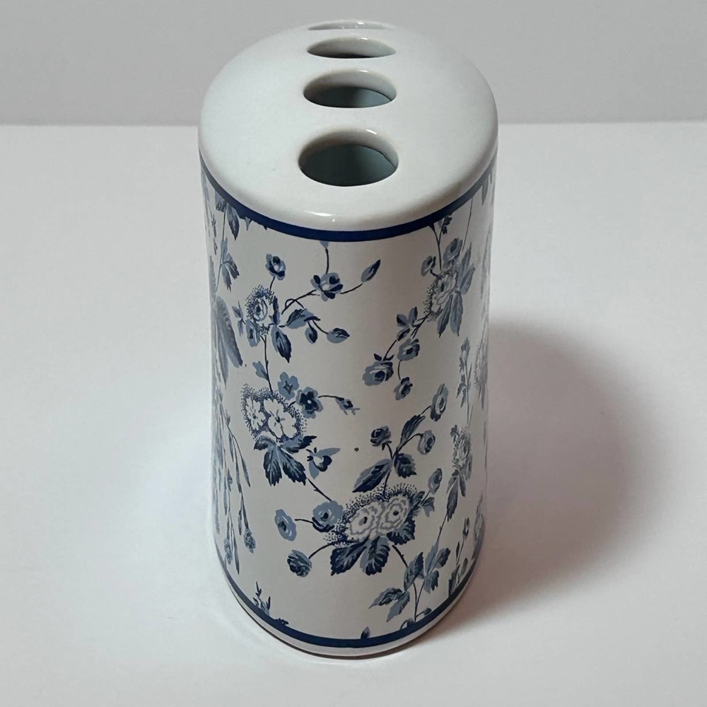 TOMMY HILFIGER BLUE‎ VICTORIAN FLORAL (1PC) TOOTHBRUSH HOLDER - Picture 4 of 9
